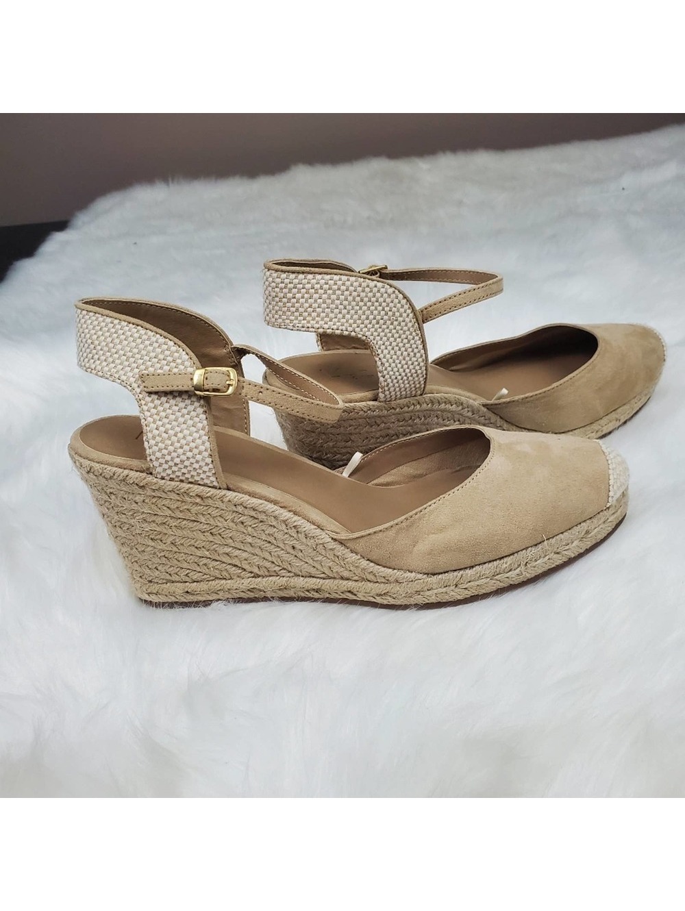 Loft Size 10 Womens Espadrille Wedge Ankle Strap Heels